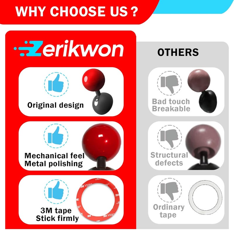 Zerikwon 𝟯𝗠 Tape | Car Joystick Push Start Button Cover, Metal Push to Start Accessories, Starter Engine Stop Button Cover, Cool Car Accessories Interior Decor Push to Rocker, Red. - Image 2